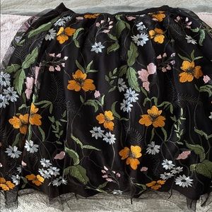 Black floral skirt